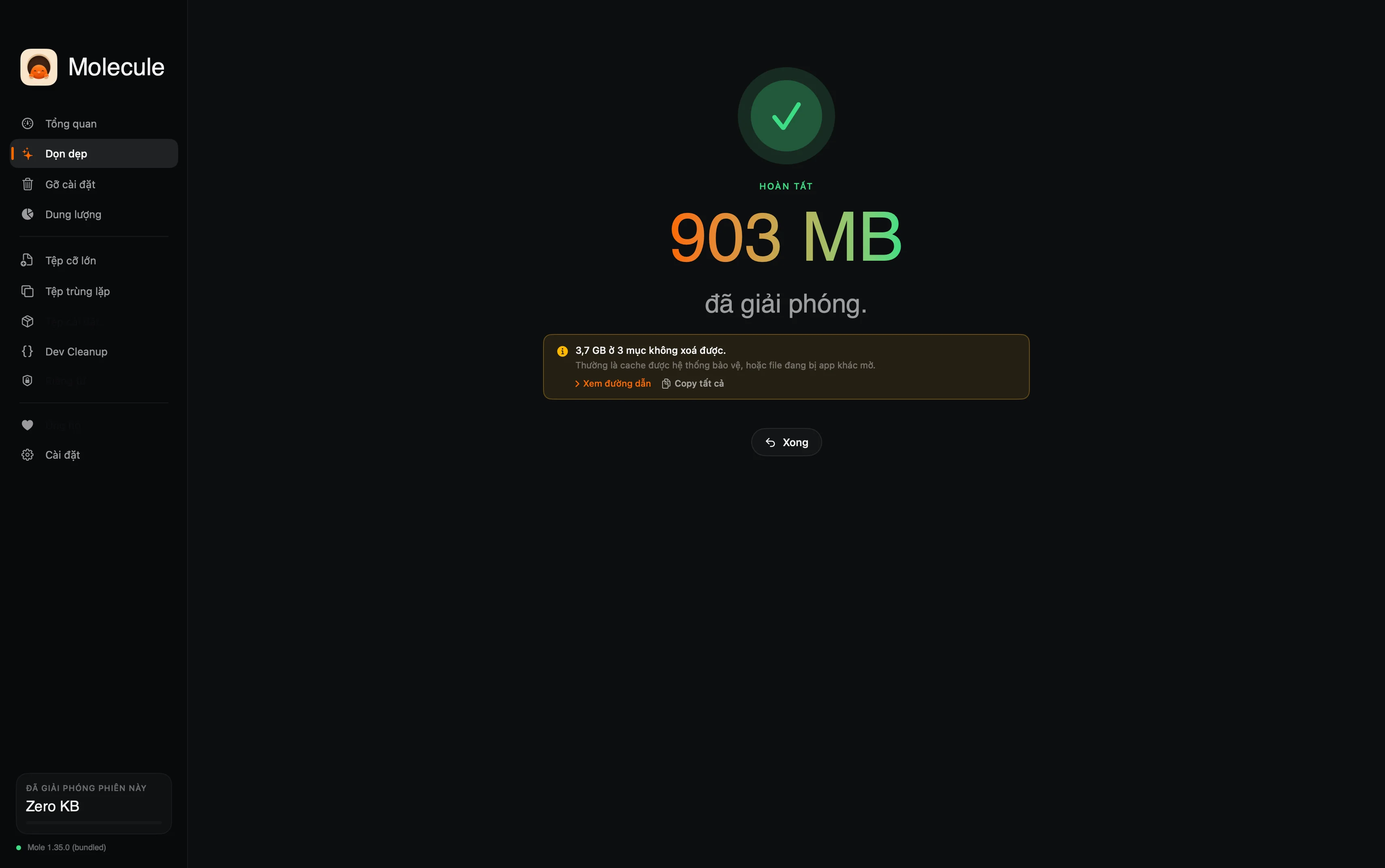 Molecule — Smart Clean · done