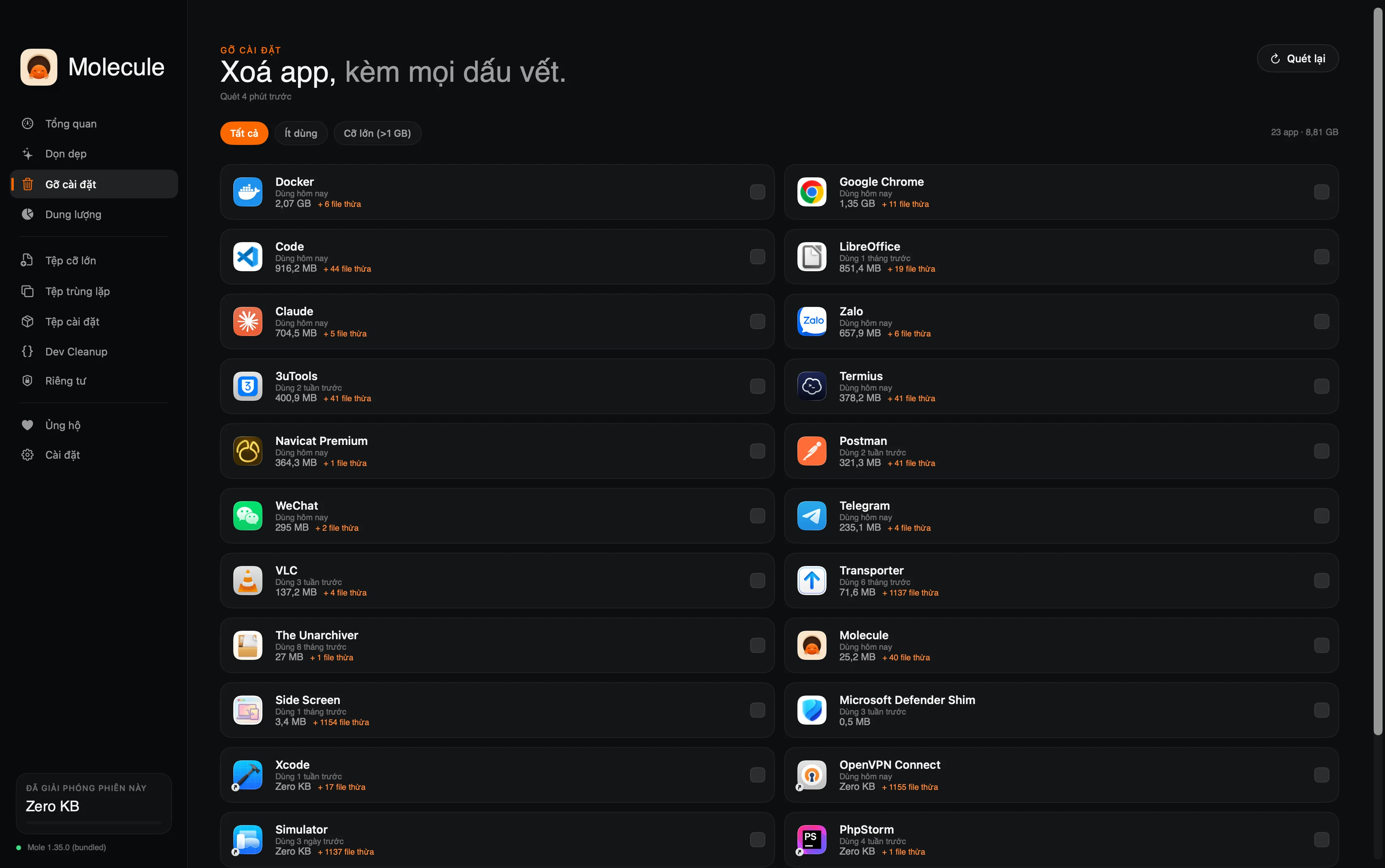 Molecule — Uninstaller