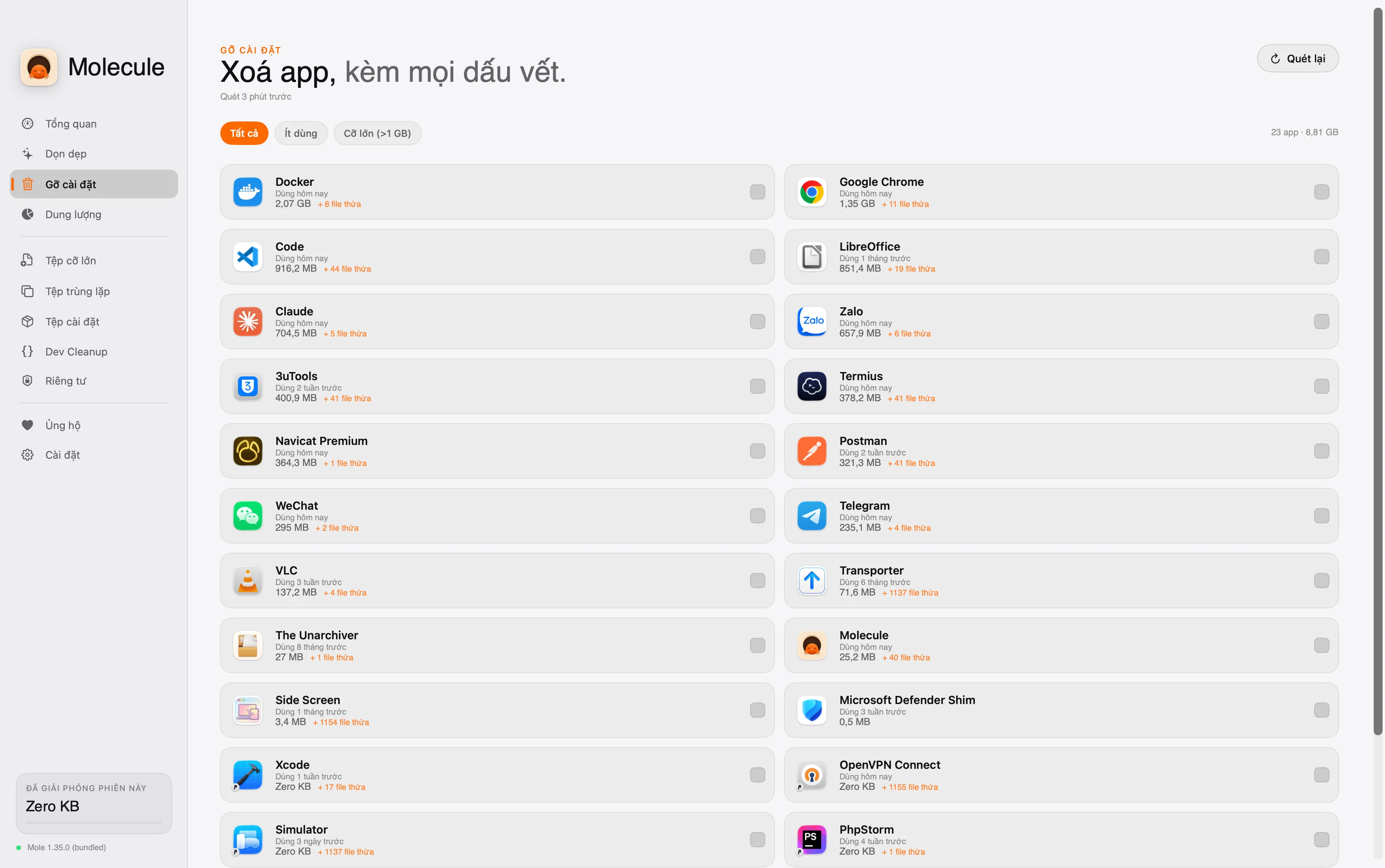 Molecule — Uninstaller