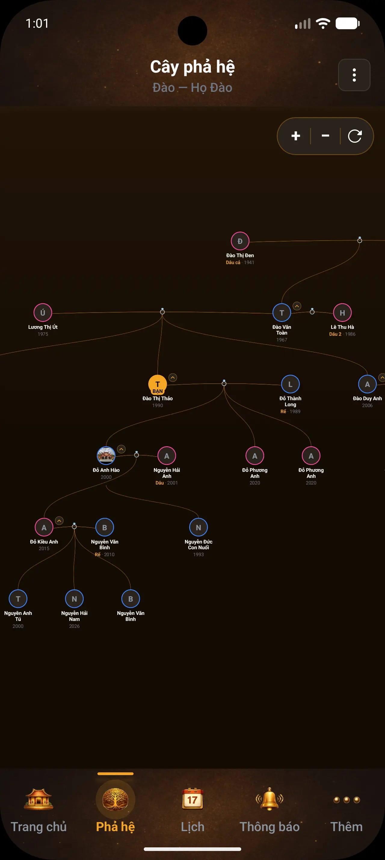 Đại Việt Phả on Android — Family tree
