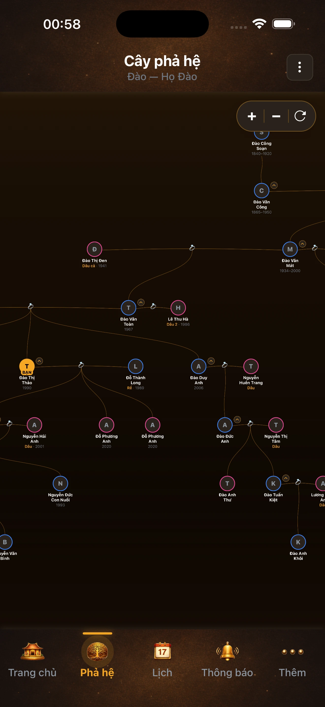 Đại Việt Phả on iOS — Family tree